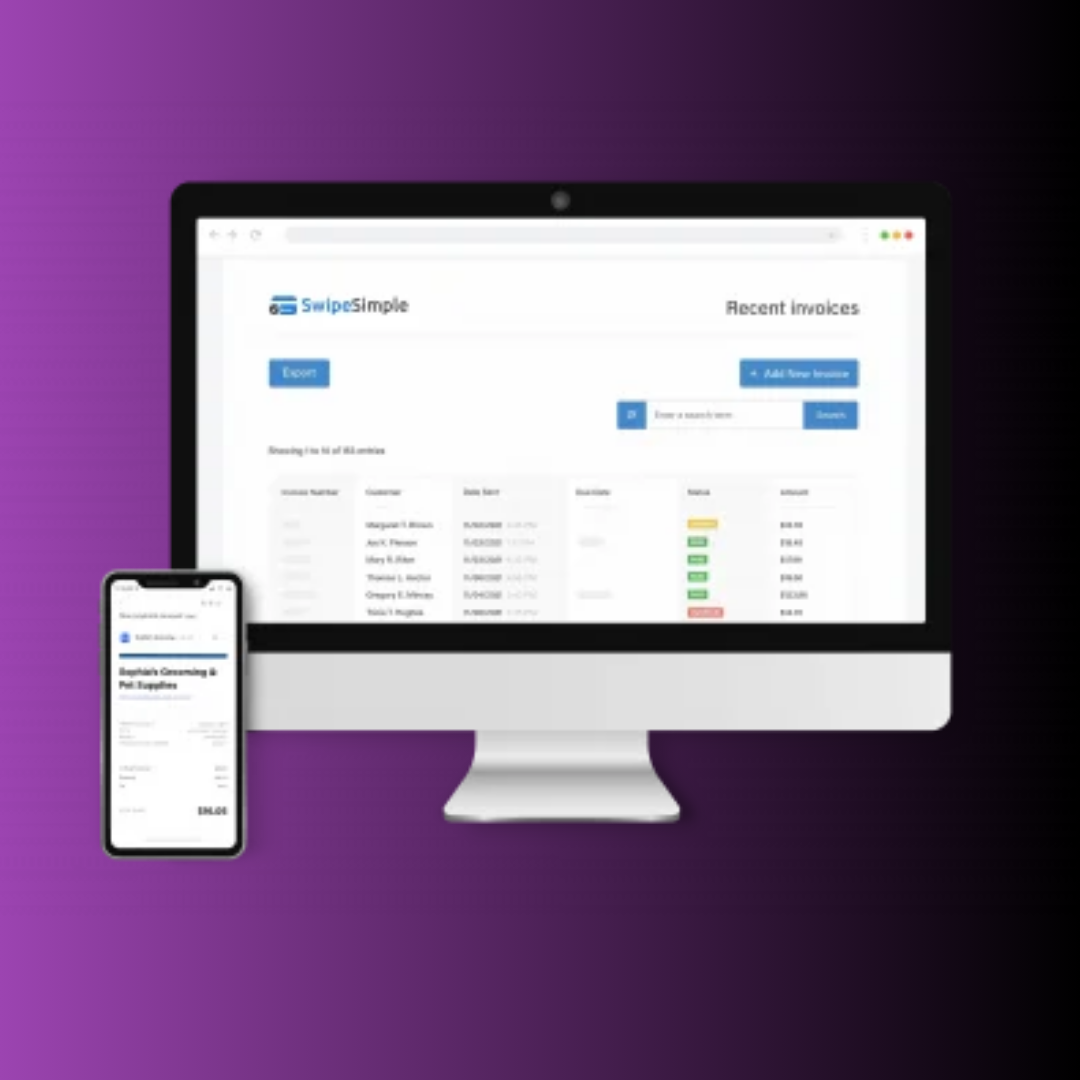SwipeSimple online invoicing and virtual terminal
